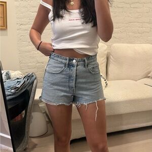 Zara Light Blue Jean Shorts